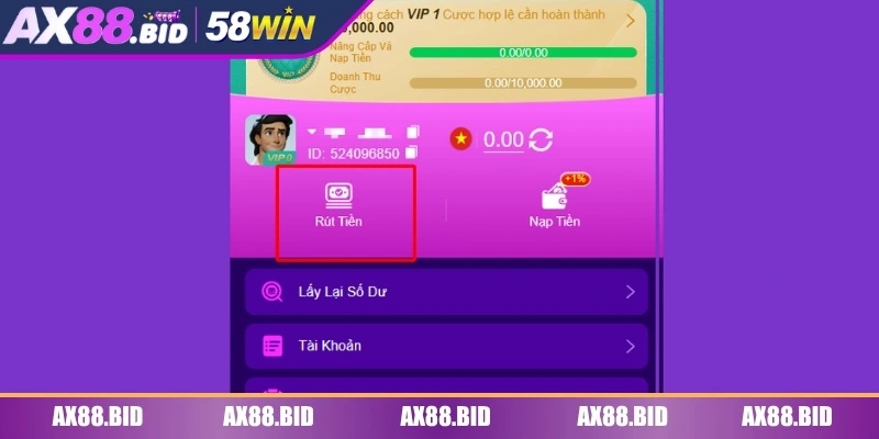 Rút tiền AX88 - Giới thiệu khái quát tính năng